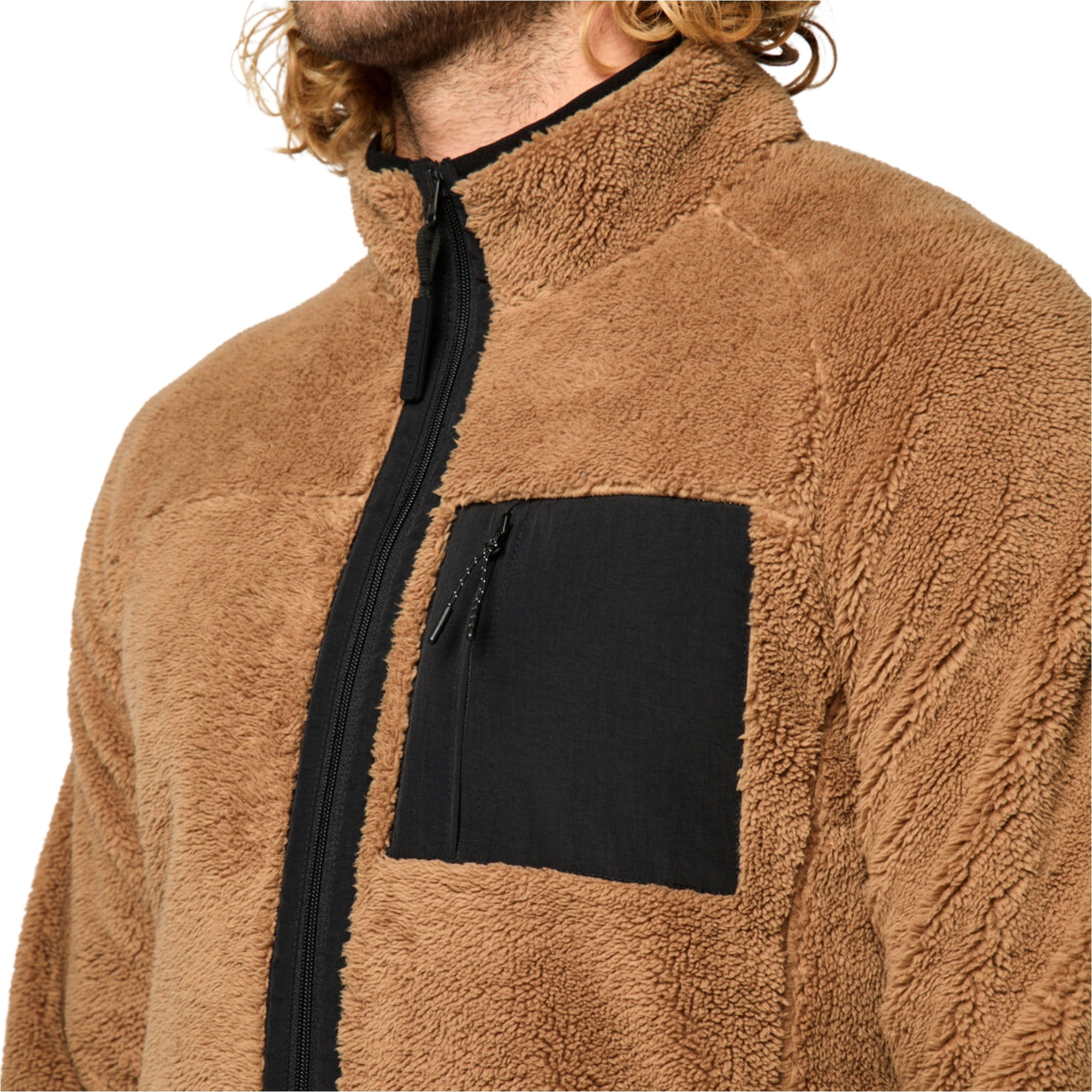 2026 Mystic Mens Dark Tech Series Teddy Zip Thru Fleece 35104.23 - Slate Brown